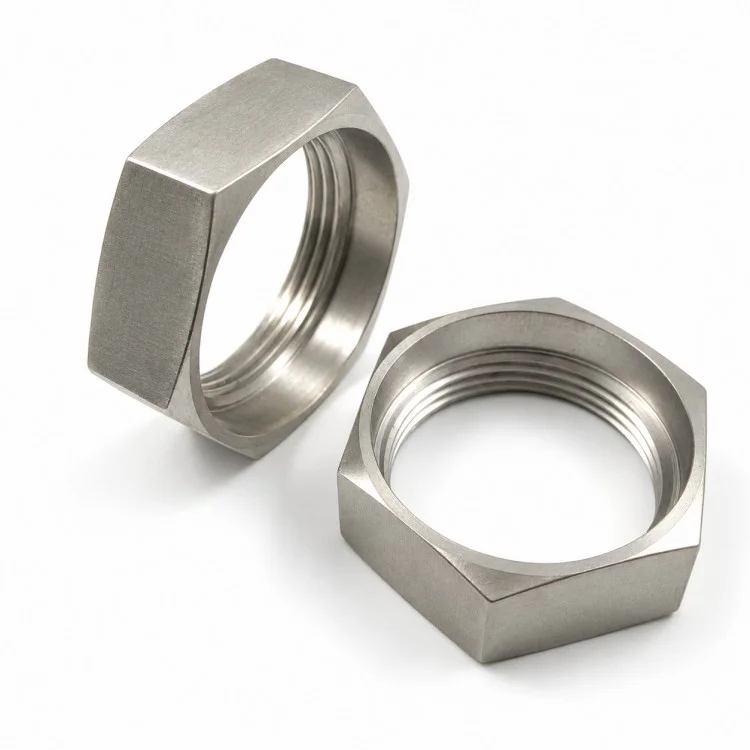 Tarkkuus CNC-koneistettu ohut kuusiomutteri